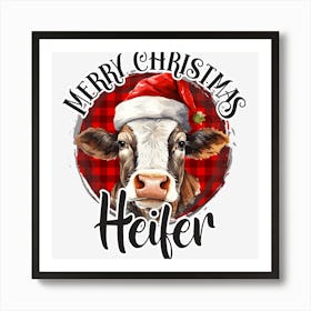 Merry Christmas Heifer Art Print