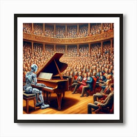 Robot Piano Player Art Print