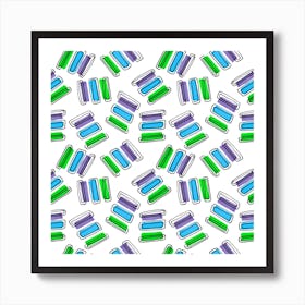 Purple Blue Green Rectangles Purple Orange 1 Art Print