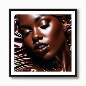 Black Woman With Chocolate Makeup 1 Art Print