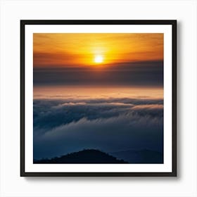 A Serene Tranquil Documentation Of Nature Capturing The Splendor Of Day Turning Into Dusk The Sky 2 Art Print