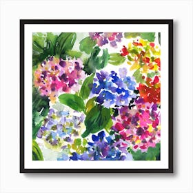 Hydrangeas in Green Art Print