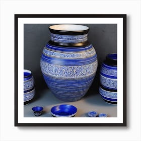 BB Borsa Blue And White Vases 1 Art Print