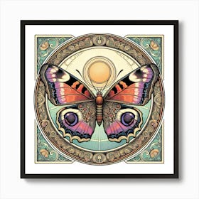 Art Deco Butterfly Panel II Art Print