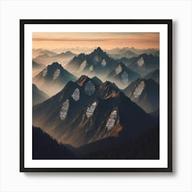 Mountains With Words Art Print