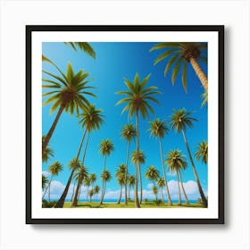 Palm Trees On The Beach 1 Art Print