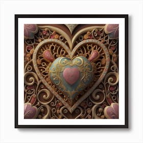 Ornate Vintage Hearts Lace Victorian 2 Art Print