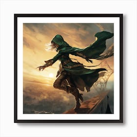 Green Cloak Art Print