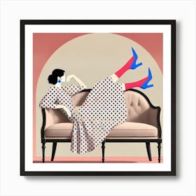 Polka Dot Woman Art Print