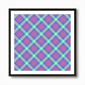 Purple And Blue Tartan Art Print