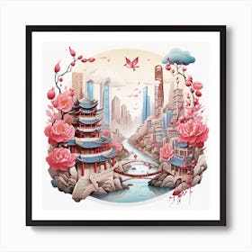 Chinese City 3 Art Print