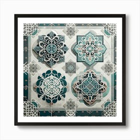 Modern Islamic Tile Pattern Art Print