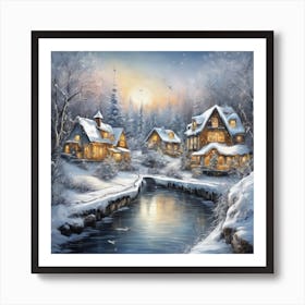 Winter Village 1 Art Print