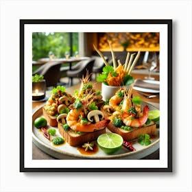 Tom Yum Bruschetta Art Print