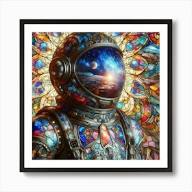 Stained Glass Astronaut 2 Art Print