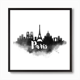 Watercolor Paris Skyline Art Print