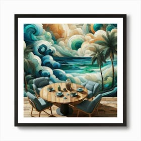 Epoxy resin art in landscape Abstract Painting Art Print