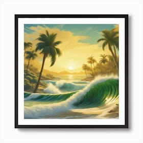 Sunset On The Beach Art Print