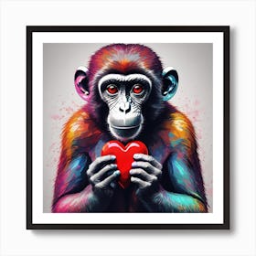 Monkey Love Art Print