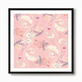 Gravure De Rose Soft Pink Vignette Art Print