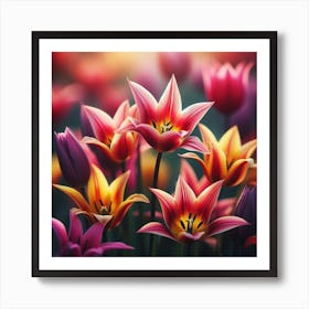 Didier's tulips (Tulipa gesneriana) 5 Art Print