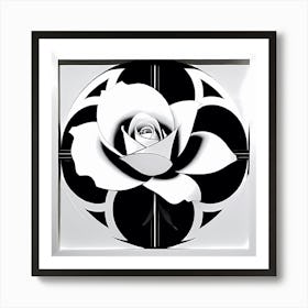 The Rose: Black And White Rose Blossom Art Print