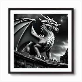 Black And White Dragon Art Print