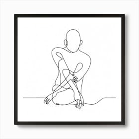 One Line Drawing Of A Man Art Print