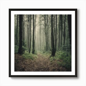 Foggy Forest Path 3 Art Print