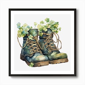 Boots With Shamrocks 4 Art Print