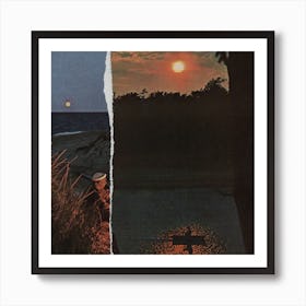 Sunset on the River  Art Print