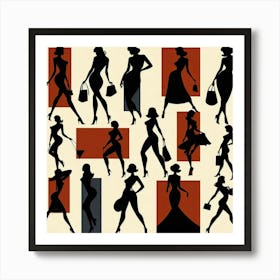 Silhouettes Of Women 3 Art Print