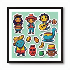 Mexican Stickers Art Print