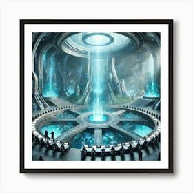 A High Tech, Sci Fi Scene Showing An Underwater Fo Art Print