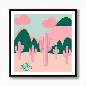 Cactus In The Desert 2 Art Print