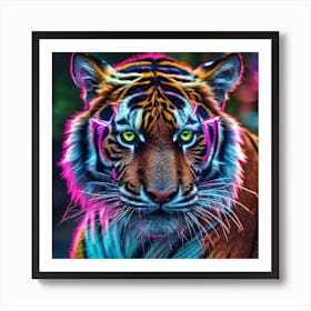 Neon Tiger 1 Art Print