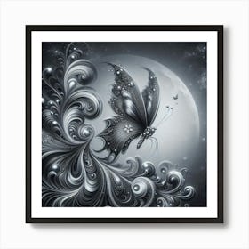 Butterfly On The Moon 1 Art Print