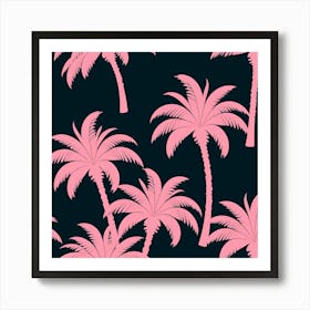 Pink Palm Trees Art Print