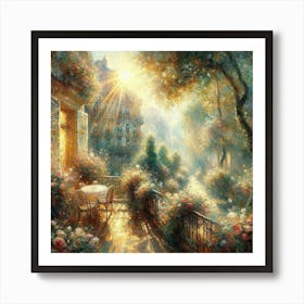 Greg Rutkowski's Intricate Impressionism: Morning Light and Transient Shadows Art Print