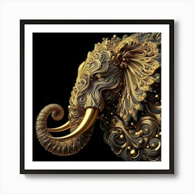 Golden Elephant 10 Art Print