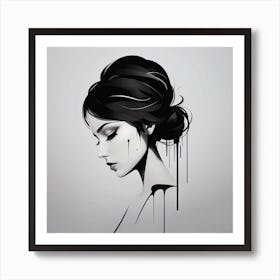 Black And White Portrait Of A Woman Art Print