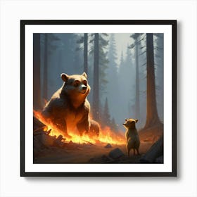 Bear In The Forest Art Print