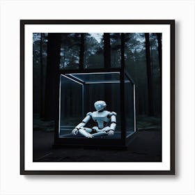 Robot In A Glass Box Art Print