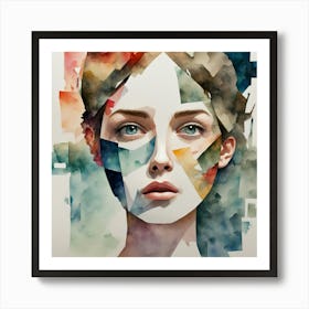 Watercolor Portrait Of A Woman 5 Art Print