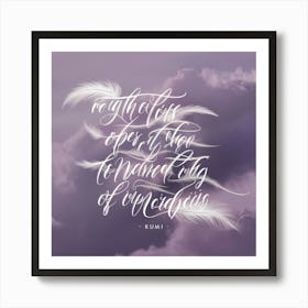 Calligraphy With Feathers Art Print