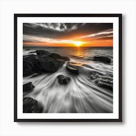 Sunset At The Beach 446 Art Print