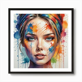 Colorful Girl Painting Art Print