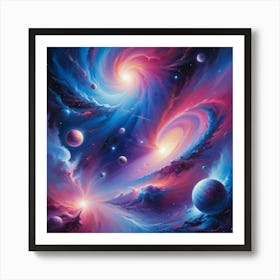 Galaxy Painting Paintings Art Print 1 Art Print