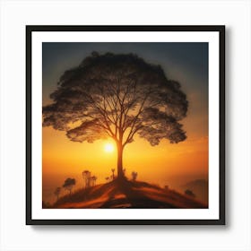 Sunset Tree Art Print