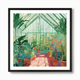 Botanical Greenhouse Series in Style of David Hockney 4 Art Print